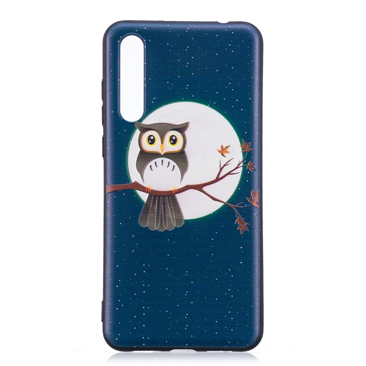 Embossment Patterned TPU Phone Shell for Huawei P20 Pro - Owl on Branch-2
