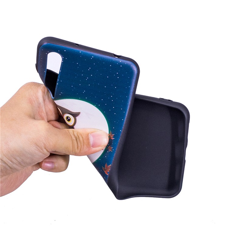 Embossment Patterned TPU Phone Shell for Huawei P20 Pro - Owl on Branch-5