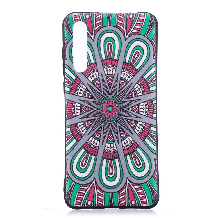 Embossment Patterned TPU Back Case for Huawei P20 Pro - Symmetric Pattern-2