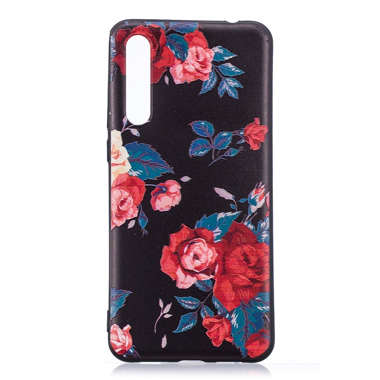 Embossment Patterned TPU Back Cover for Huawei P20 Pro - Peony-2