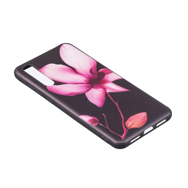 Embossment Modelado Caixa Móvel TPU Para Huawei P20 Pro - Flor Rosa-3