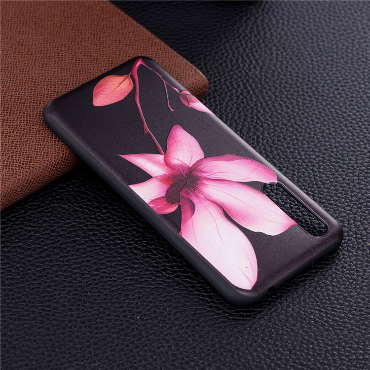 Embossment Modelado Caixa Móvel TPU Para Huawei P20 Pro - Flor Rosa-7