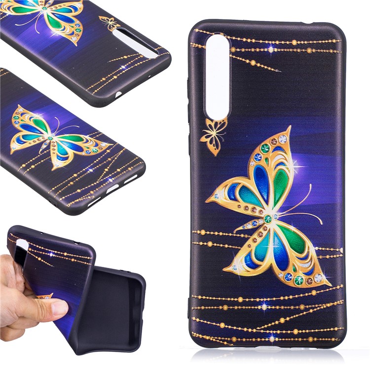 Embossment Patterned TPU Cell Phone Case for Huawei P20 Pro - Shiny Butterfly-1