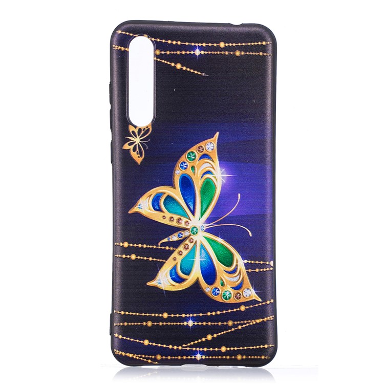 Embossment Patterned TPU Cell Phone Case for Huawei P20 Pro - Shiny Butterfly-2