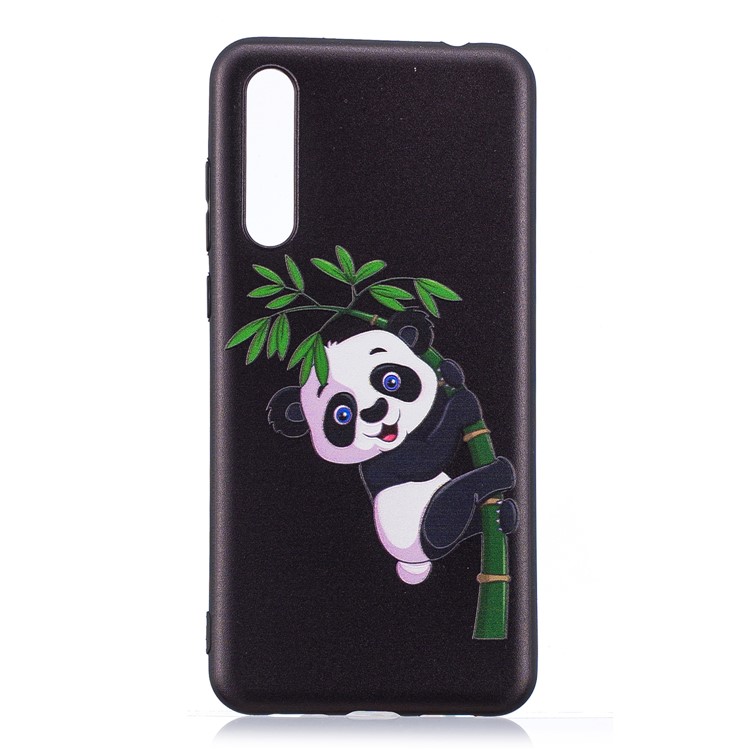 Embossment Patterned TPU Mobile Phone Cover Shell for Huawei P20 Pro - Panda and Bamboo-2