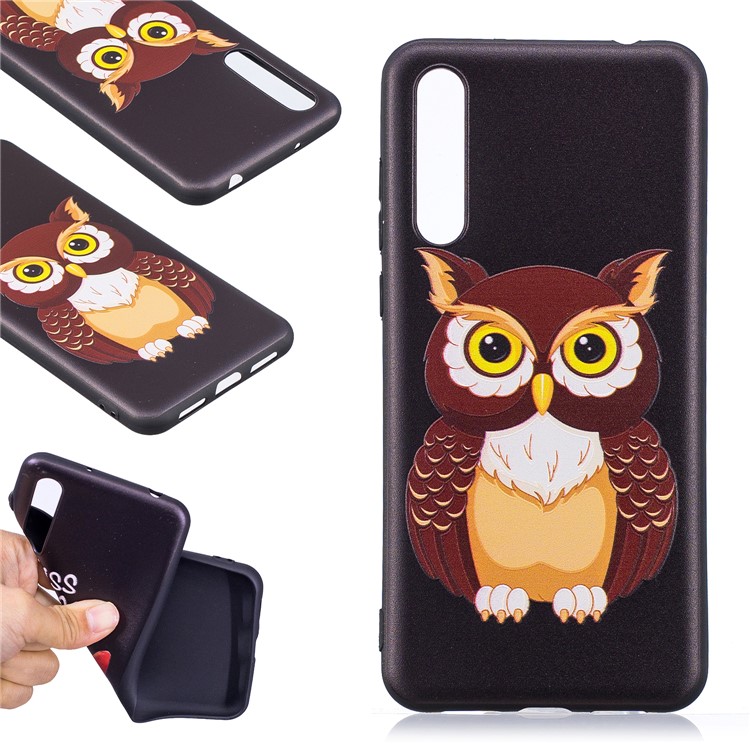 Embossment Patterned TPU Protection Cell Phone Case for Huawei P20 Pro - Cool Owl-1