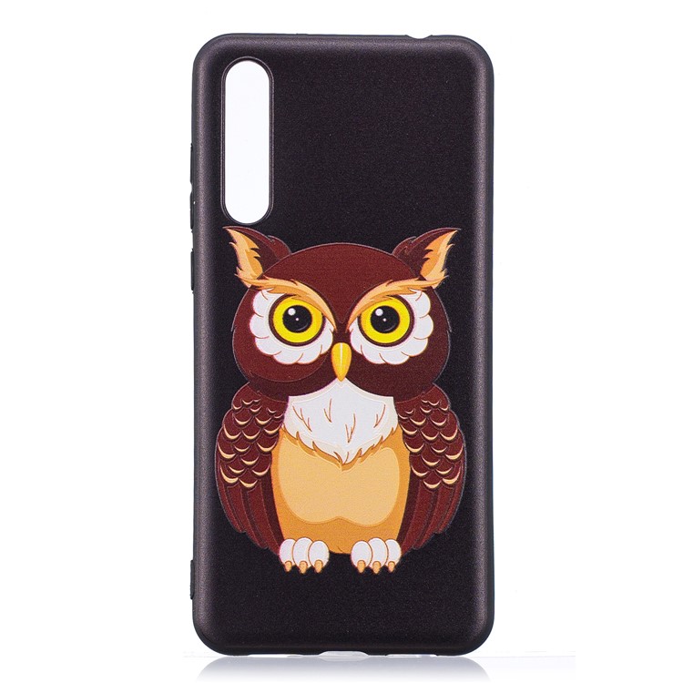 Embossment Patterned TPU Protection Cell Phone Case for Huawei P20 Pro - Cool Owl-2