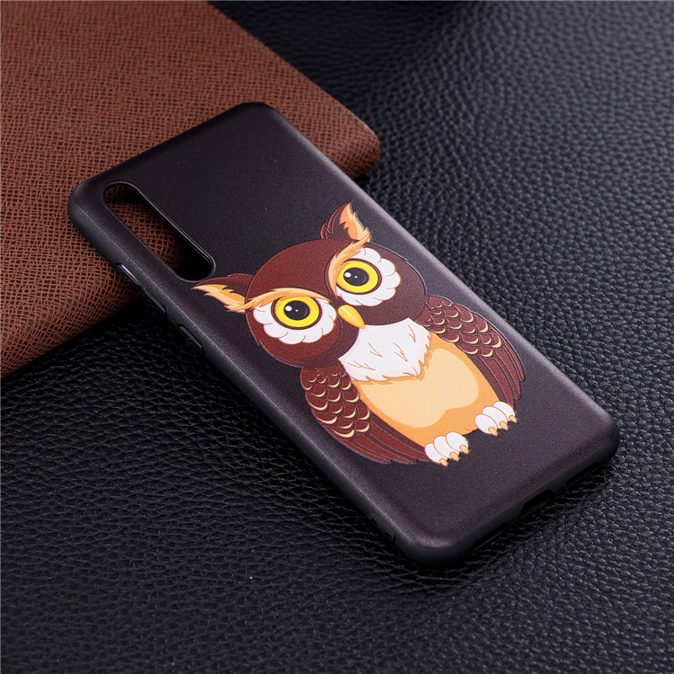 Embossment Patterned TPU Protection Cell Phone Case for Huawei P20 Pro - Cool Owl-6
