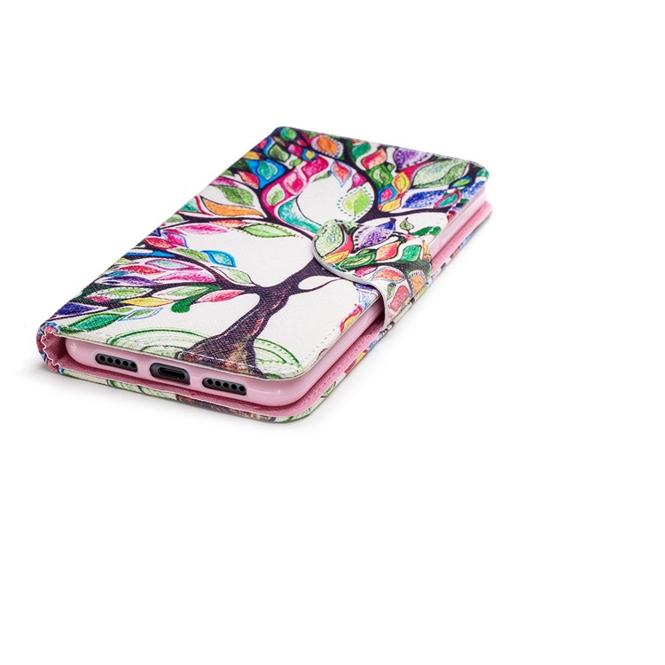 Pattern Printing Wallet Leather Shell with Stand for Huawei P20 Pro - Colorized Tree-6