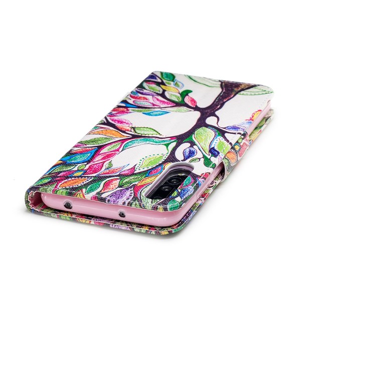 Pattern Printing Wallet Leather Shell with Stand for Huawei P20 Pro - Colorized Tree-7