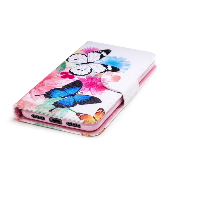 Pattern Printing Wallet Stand Leather Phone Case for Huawei P20 Pro - Butterfly and Flower-6