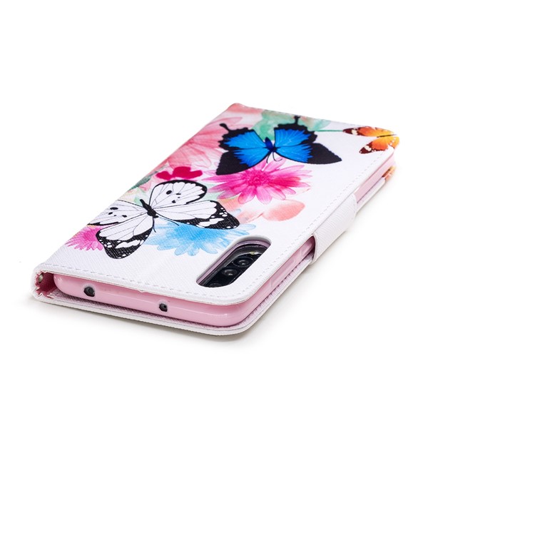 Pattern Printing Wallet Stand Leather Phone Case for Huawei P20 Pro - Butterfly and Flower-7