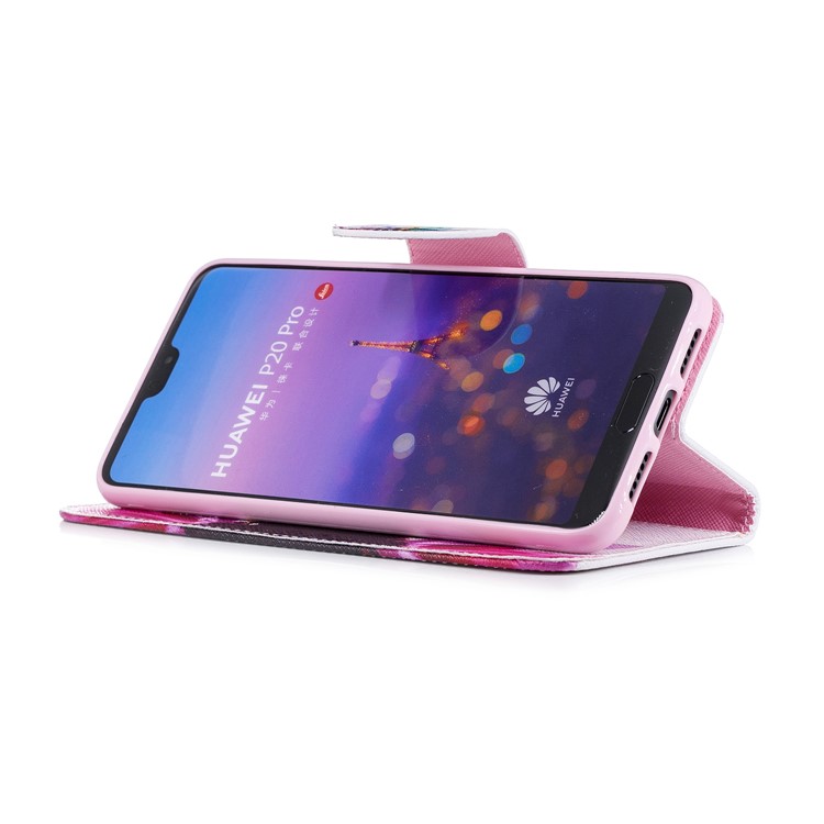 Pattern Printing PU Leather Wallet Stand Mobile Cover for Huawei P20 Pro - Colorful Petals-5
