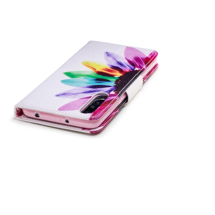 Pattern Printing PU Leather Wallet Stand Mobile Cover for Huawei P20 Pro - Colorful Petals-7