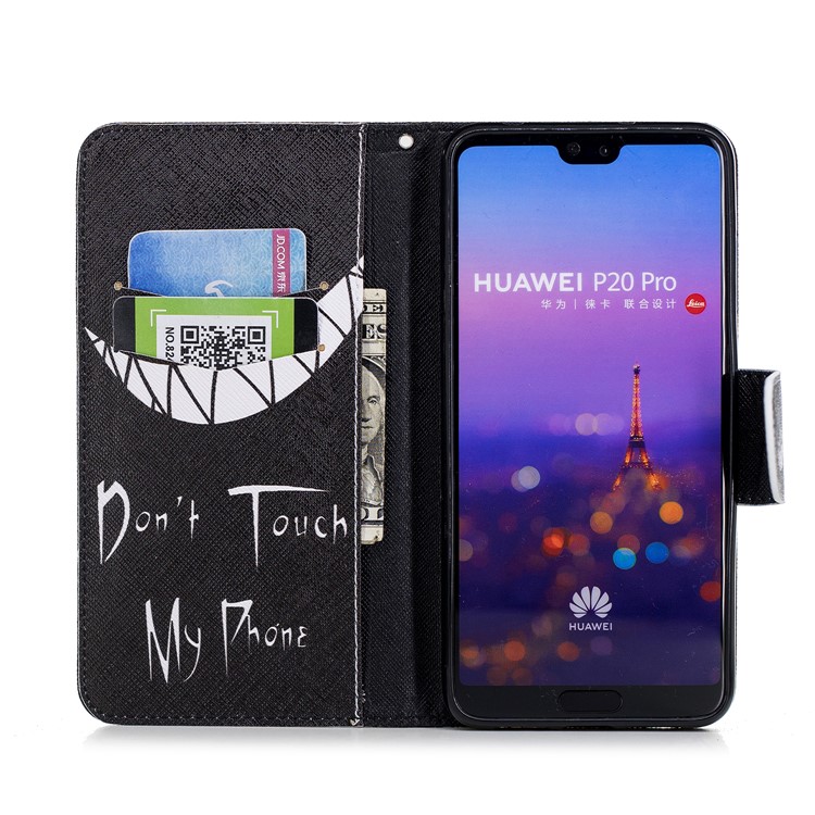 Padrão De Impressão PU De Couro Do Telefone Móvel Caso Acessório Para Huawei P20 Pro - Não Toque No Meu Telefone-8