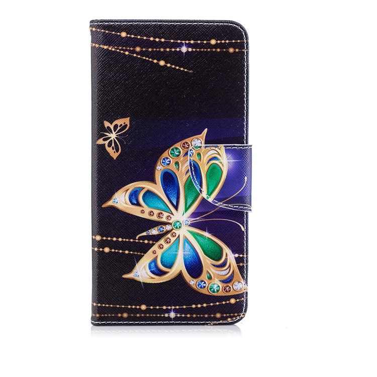 Pattern Printing Wallet Leather Cover with Stand for Huawei P20 Pro - Butterfly with Diamond-2