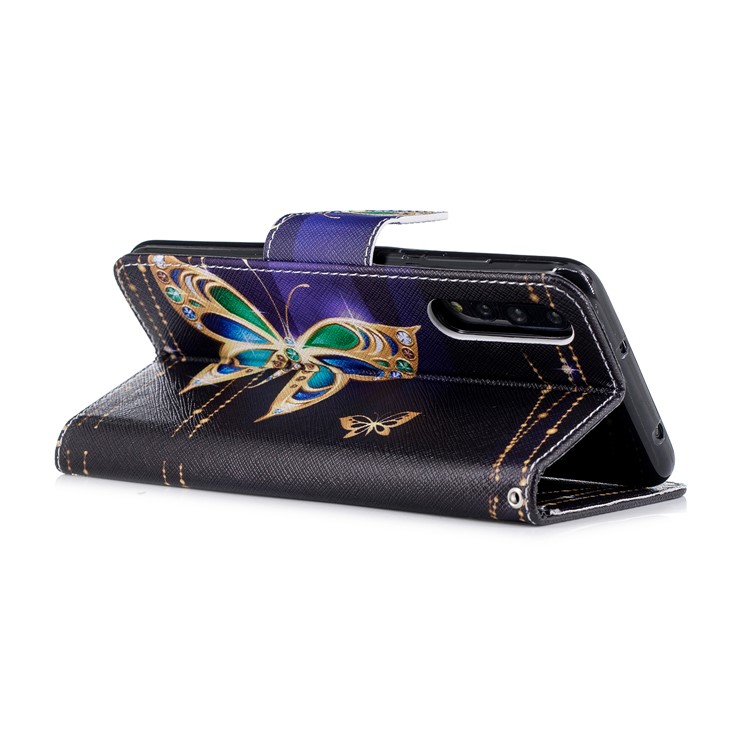 Pattern Printing Wallet Leather Cover with Stand for Huawei P20 Pro - Butterfly with Diamond-4