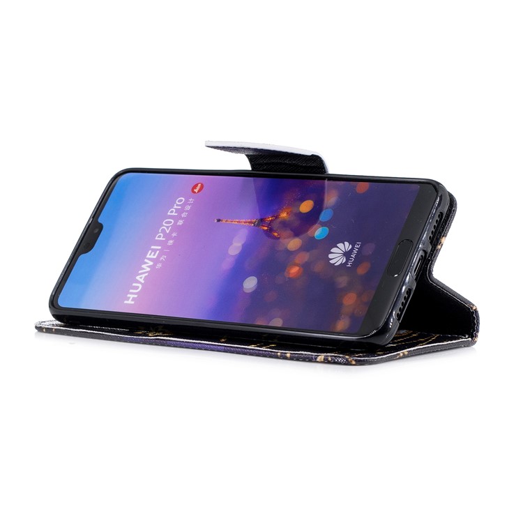 Pattern Printing Wallet Leather Cover with Stand for Huawei P20 Pro - Butterfly with Diamond-5