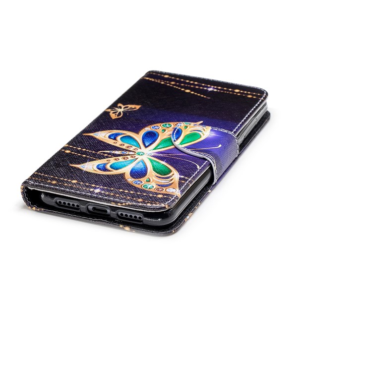 Pattern Printing Wallet Leather Cover with Stand for Huawei P20 Pro - Butterfly with Diamond-6