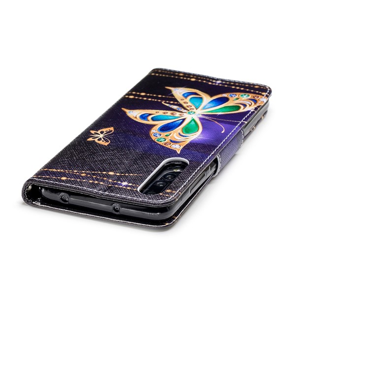 Pattern Printing Wallet Leather Cover with Stand for Huawei P20 Pro - Butterfly with Diamond-7