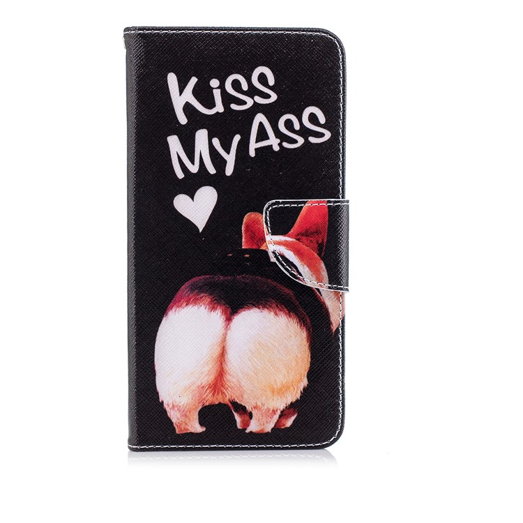 Pattern Printing Wallet Leather Stand Shell for Huawei P20 Pro - Kiss My Ass-2