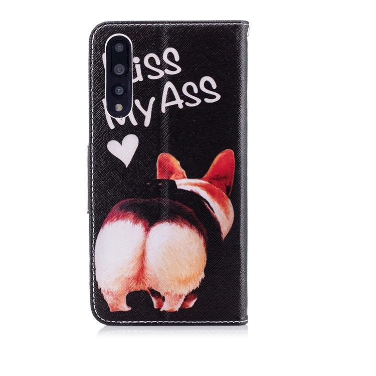 Pattern Printing Wallet Leather Stand Shell for Huawei P20 Pro - Kiss My Ass-3