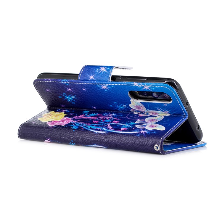 Pattern Printing PU Leather Wallet Stand Phone Case for Huawei P20 Pro - Roses and Butterflies-4