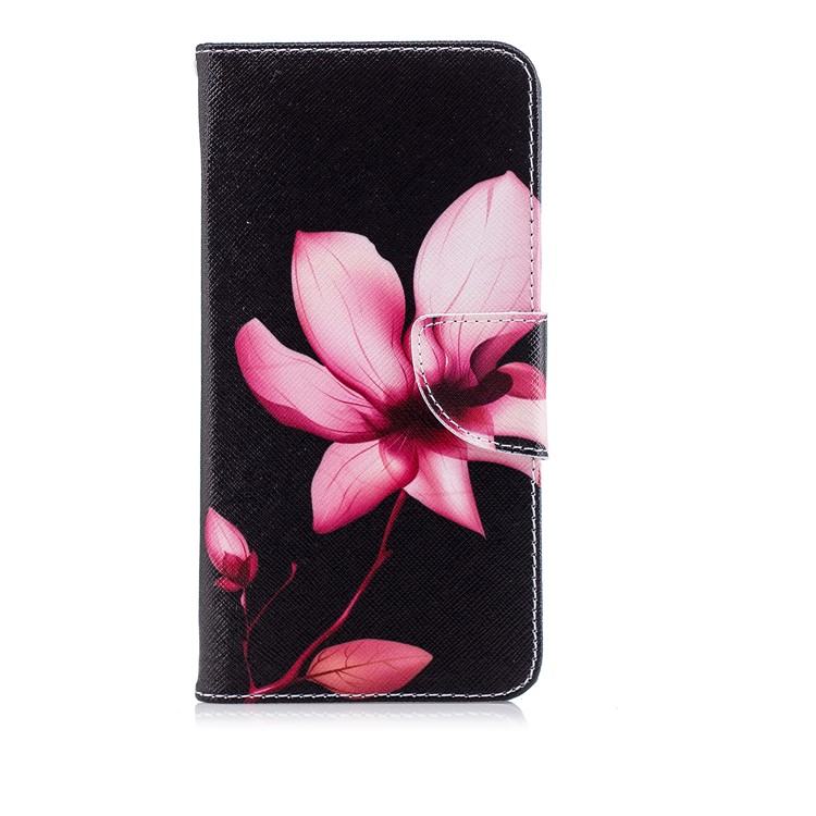Pattern Printing Folio Flip Leather Protection Mobile Phone Case for Huawei P20 Pro - Flower Pattern-2