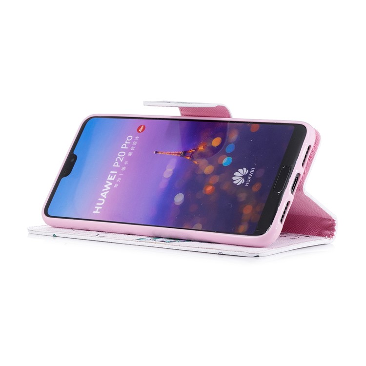 Pattern Printing Wallet Leather Mobile Shell Case for Huawei P20 Pro - Butterflies and Flowers-5