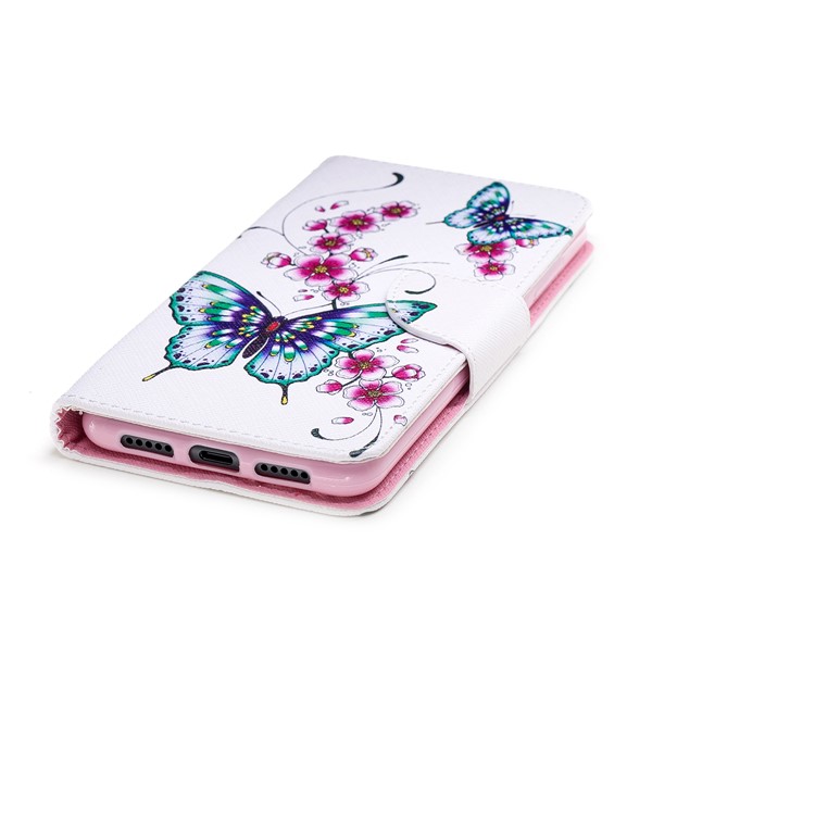 Pattern Printing Wallet Leather Mobile Shell Case for Huawei P20 Pro - Butterflies and Flowers-6