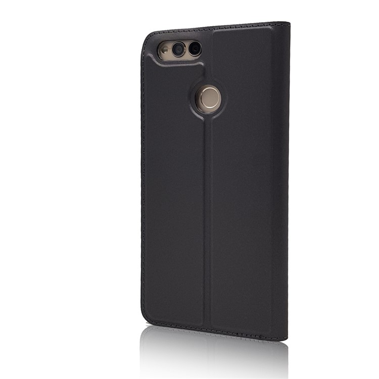 Magnetic Adsorption Leather Stand Casing with Card Slot for Huawei Honor 7X - Black-9
