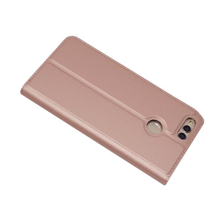 Magnetic Adsorption Leather Phone Cover with Stand for Huawei Honor 7X - Rose Gold-4