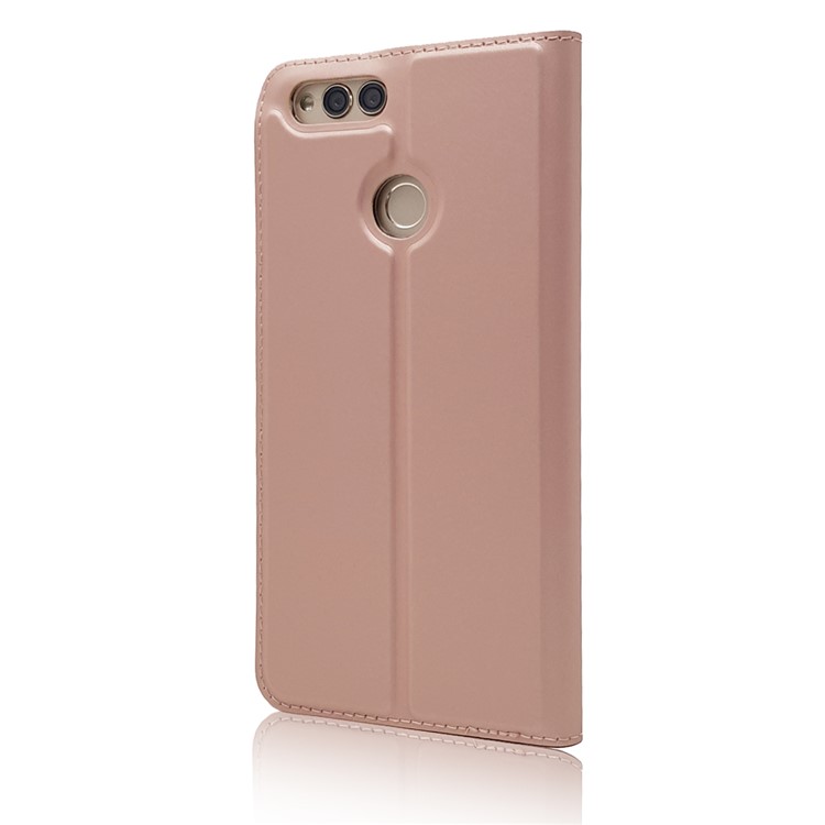 Magnetic Adsorption Leather Phone Cover with Stand for Huawei Honor 7X - Rose Gold-9