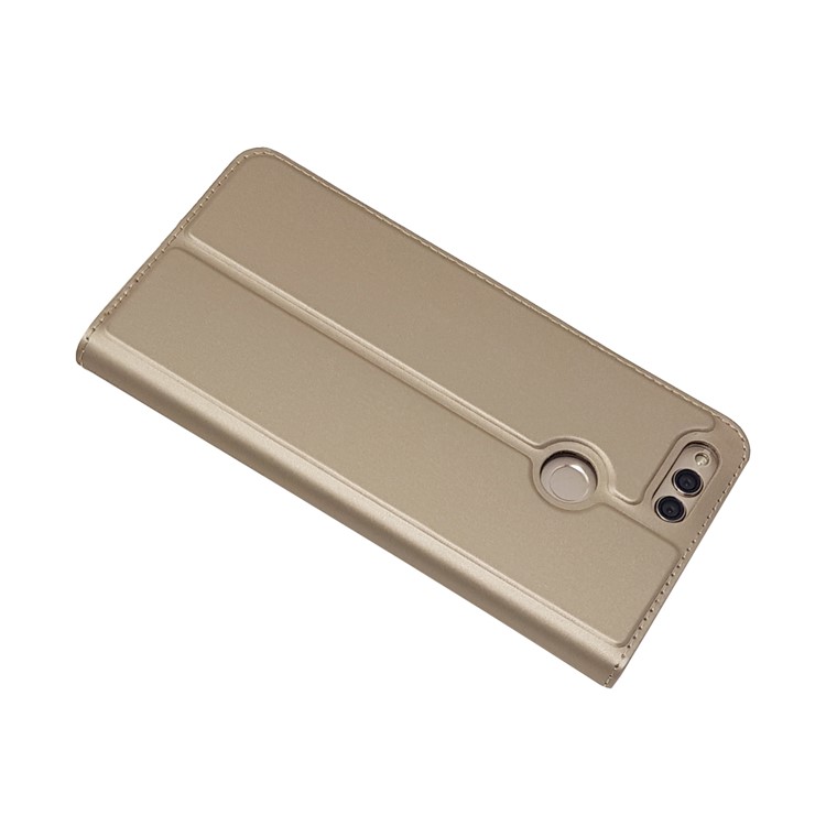 Magnetic Adsorption Leather Stand Mobile Case Cover with Card Slot for Huawei Honor 7X - Gold-4