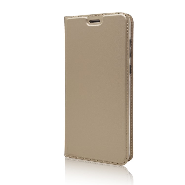 Magnetic Adsorption Leather Stand Mobile Case Cover with Card Slot for Huawei Honor 7X - Gold-7