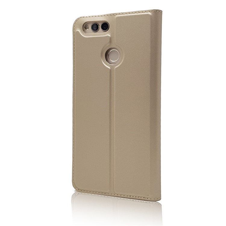 Magnetic Adsorption Leather Stand Mobile Case Cover with Card Slot for Huawei Honor 7X - Gold-8