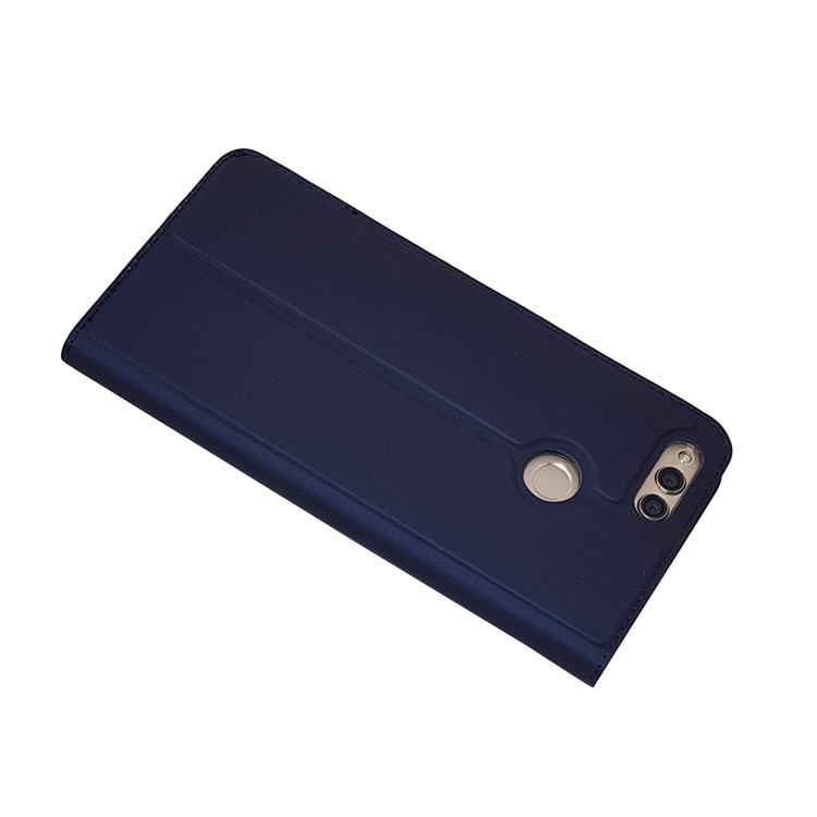 Magnetic Adsorption Leather Stand Case Accessory with Card Slot for Huawei Honor 7X - Dark Blue-4