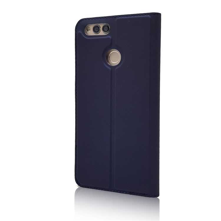 Magnetic Adsorption Leather Stand Case Accessory with Card Slot for Huawei Honor 7X - Dark Blue-8