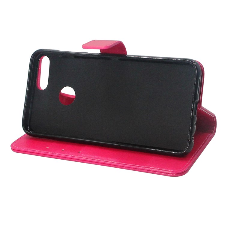 ENKAY Crazy Horse Wallet Leather Cover with Stand for Huawei Honor 9 Lite / 9 Youth Edition - Rose-4