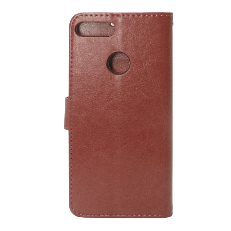 ENKAY Crazy Horse Stand Wallet Leather Folio Flip Cover Case for Huawei Honor 9 Lite / 9 Youth Edition - Brown-2