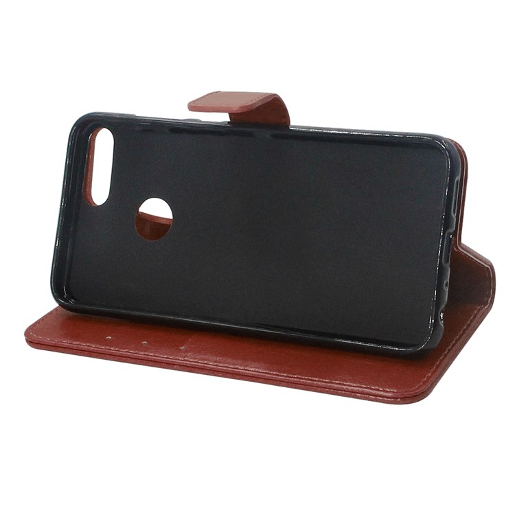 ENKAY Crazy Horse Stand Wallet Leather Folio Flip Cover Case for Huawei Honor 9 Lite / 9 Youth Edition - Brown-4