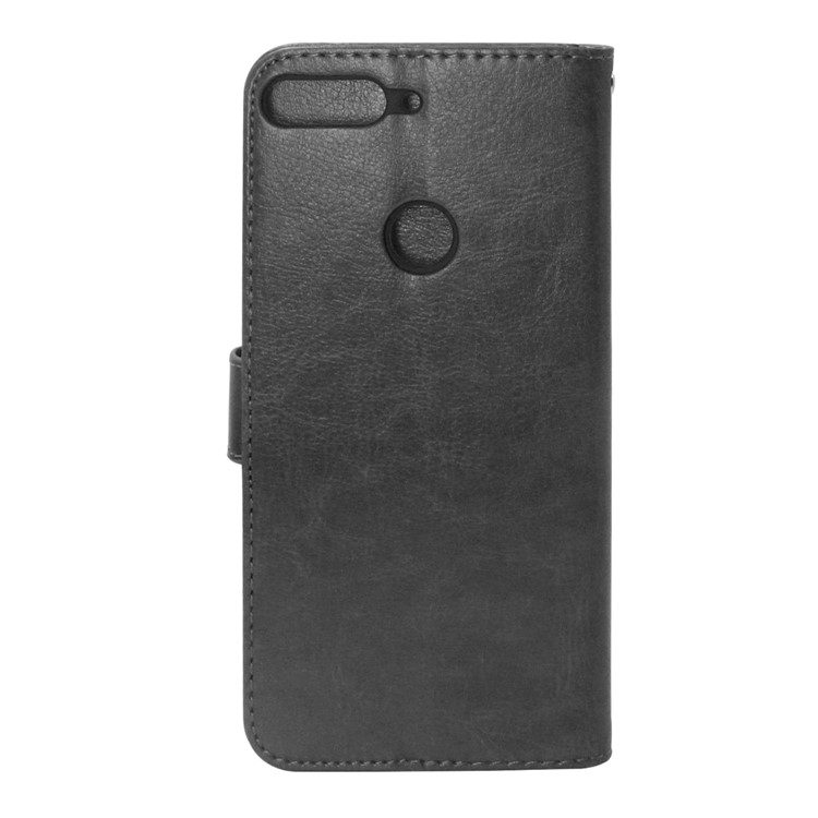 ENKAY Crazy Horse PU Leather Wallet Case for Huawei Honor 7C / Enjoy 8 - Black-2
