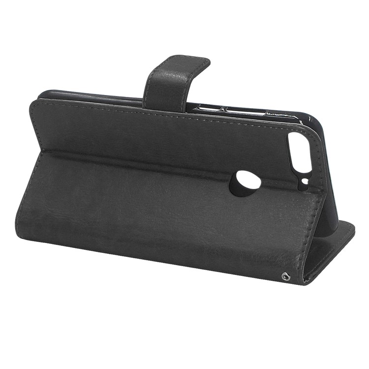 ENKAY Crazy Horse PU Leather Wallet Case for Huawei Honor 7C / Enjoy 8 - Black-3