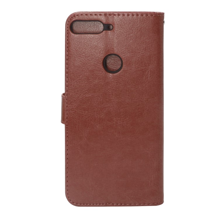 ENKAY Crazy Horse Wallet Leather Phone Case Cover Shell for Huawei Honor 7C / Enjoy 8 - Brown-2