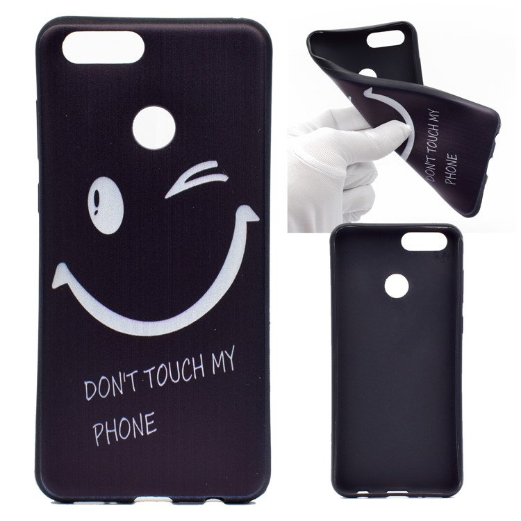 Patterned Printing TPU Soft Phone Cover for Huawei Honor 7X - Smile Face-1