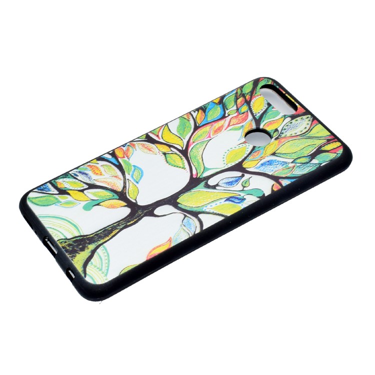 Patterned Printing TPU Soft Cell Phone Case for Huawei Honor 7X - Tree with Colorful Leaves-5