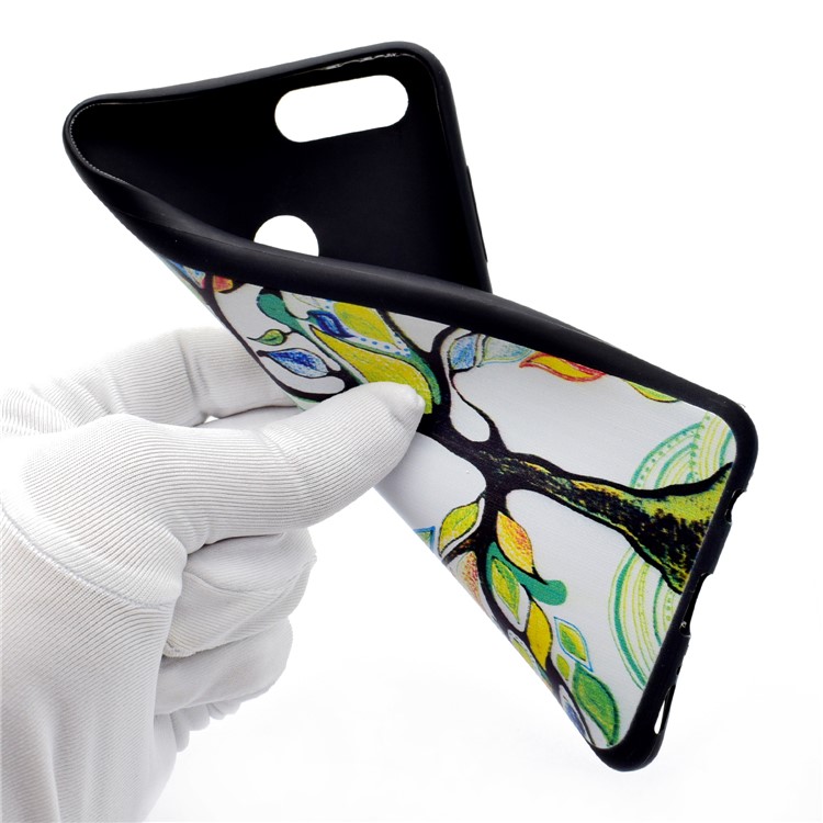 Patterned Printing TPU Soft Cell Phone Case for Huawei Honor 7X - Tree with Colorful Leaves-9