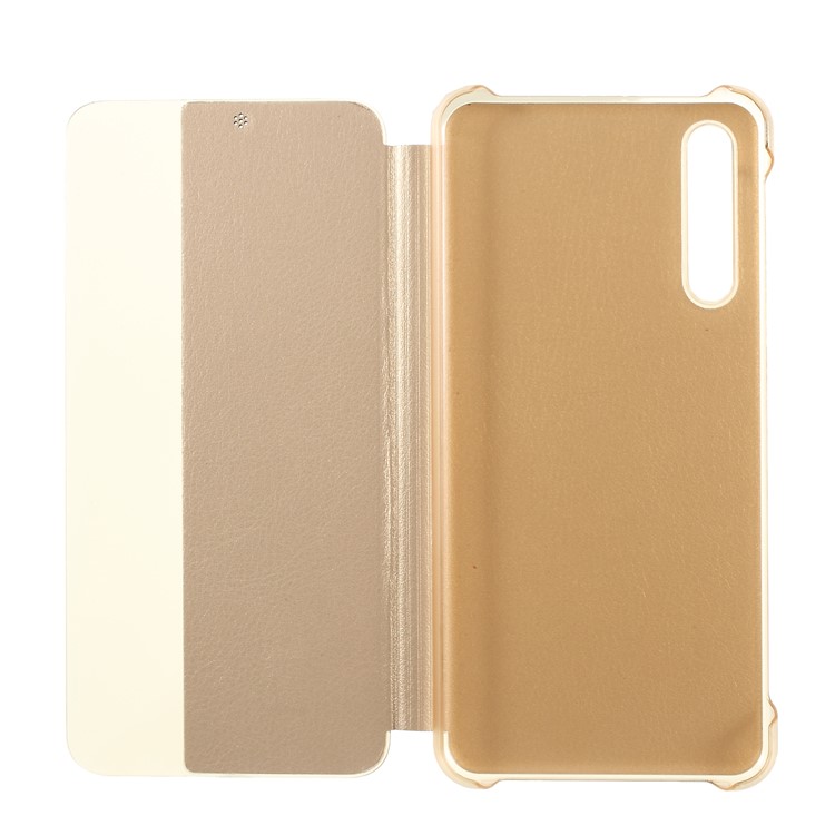 View Window Auto Wake up/Sleep Litchi Skin Textured Leather Case Cover for Huawei P20 Pro - Gold-6
