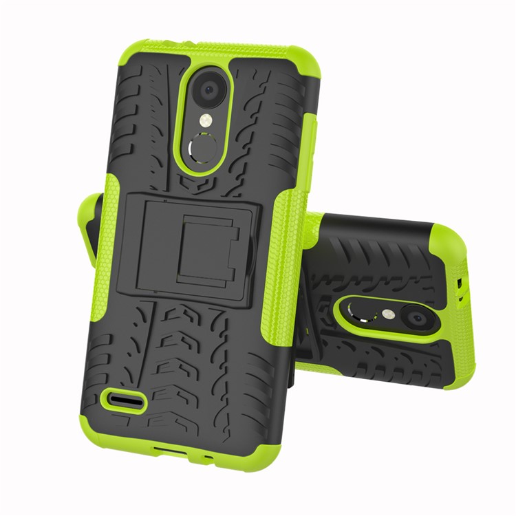 Anti-slip PC + TPU Hybrid Protection Case with Kickstand for LG K8 (2018) - Green-2