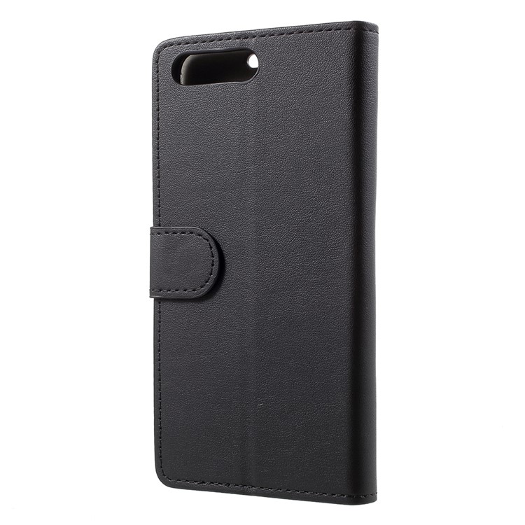PU Leather Flip Cell Phone Cover with Card Holder for Huawei Y6 (2018)/Honor 7A (without Fingerprint Sensor) - Black-3